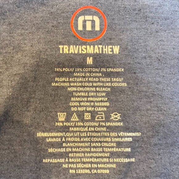 Travis Mathew Mens Long Sleeve 1/4 Zip Pullover Shirt M Blue Polyester/Spandex - Picture 3 of 12